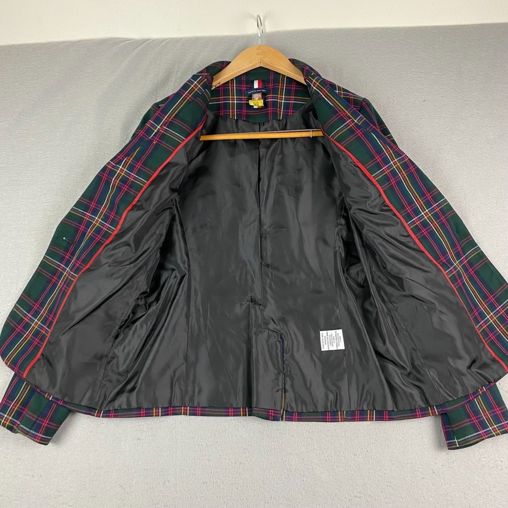 Tommy Hilfiger Plaid Blazer Womens Size 6 Preppy Equestrian Elbow Patch Jacket - Picture 6 of 16